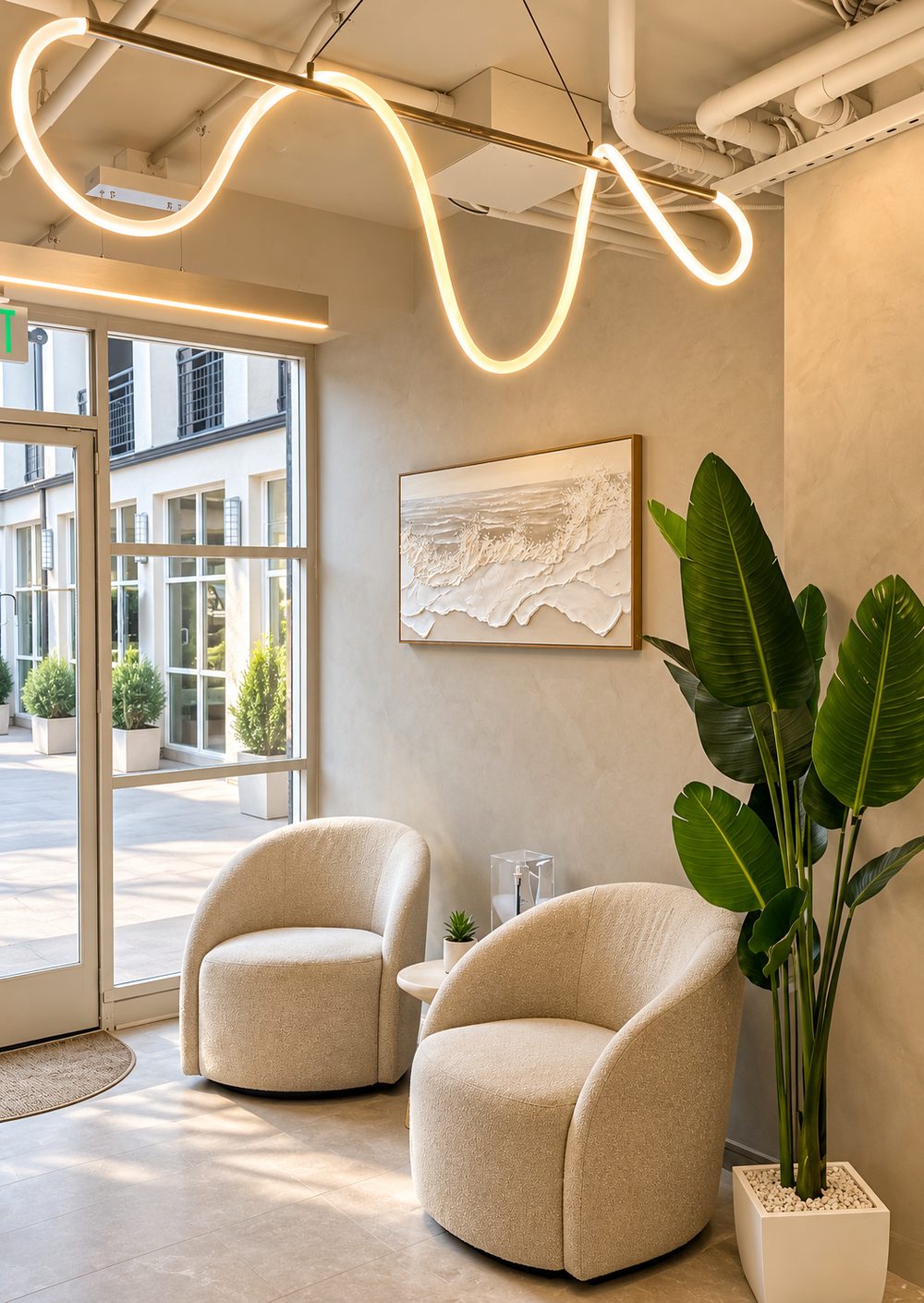 Waiting lounge at TruGlo Modern Dental La Jolla